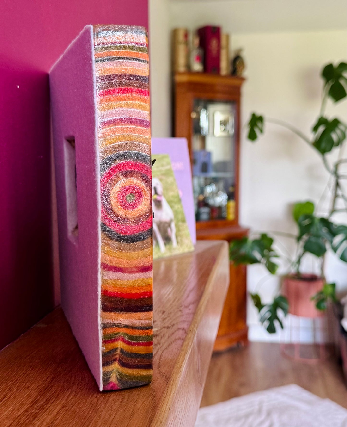 Warm colours Colourblock clock