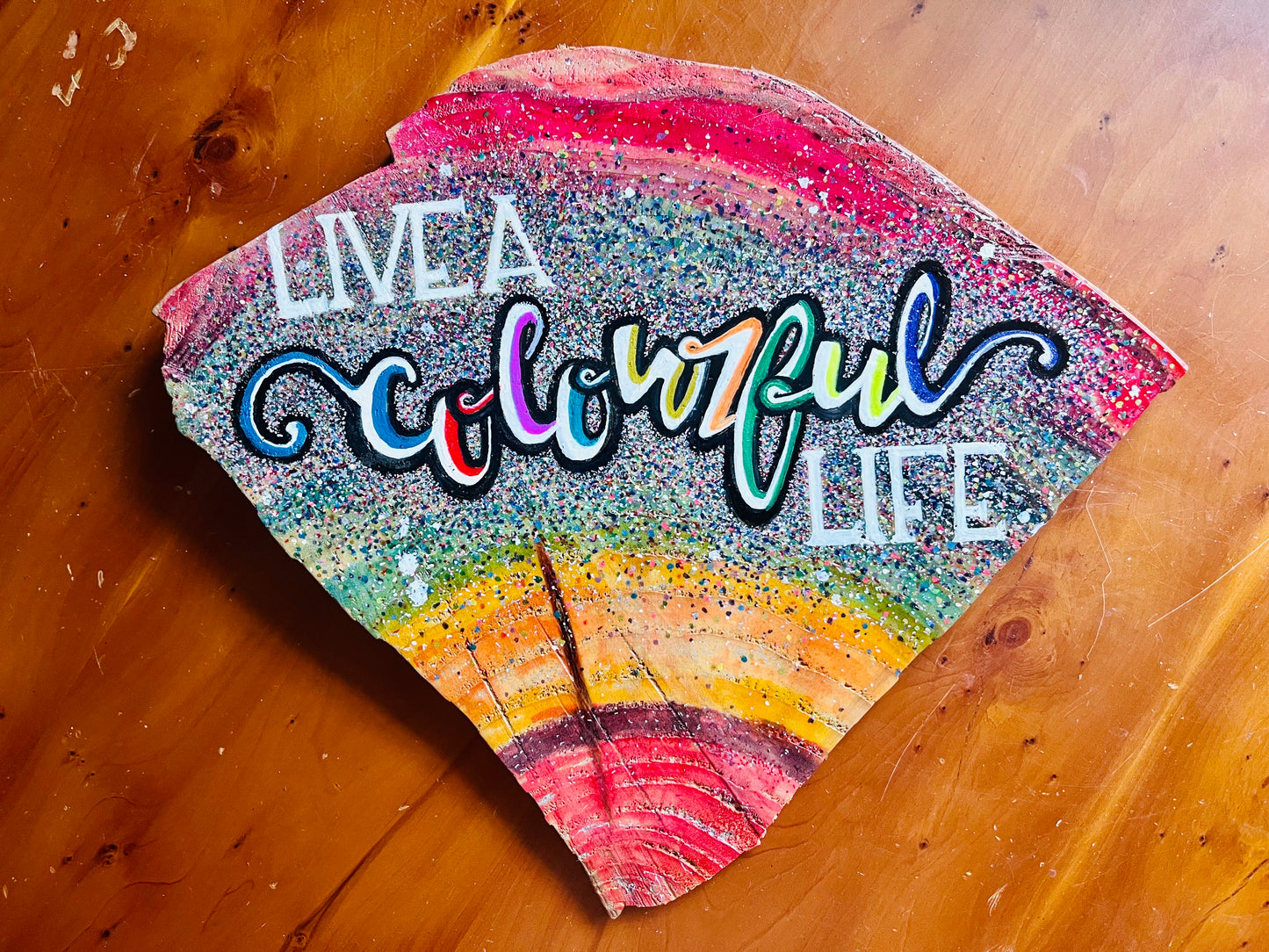 Wall art ‘live a colourful life’