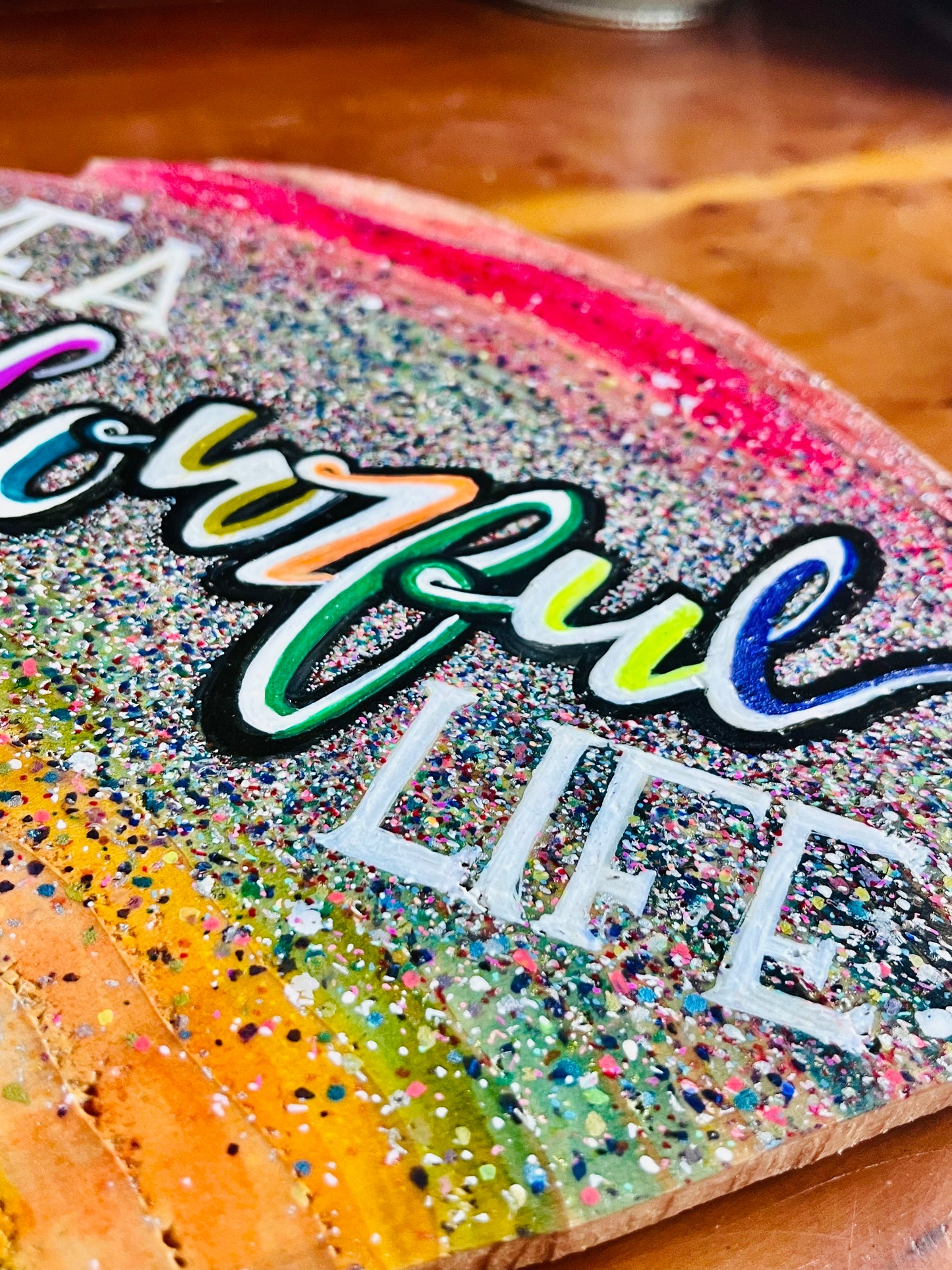 Wall art ‘live a colourful life’