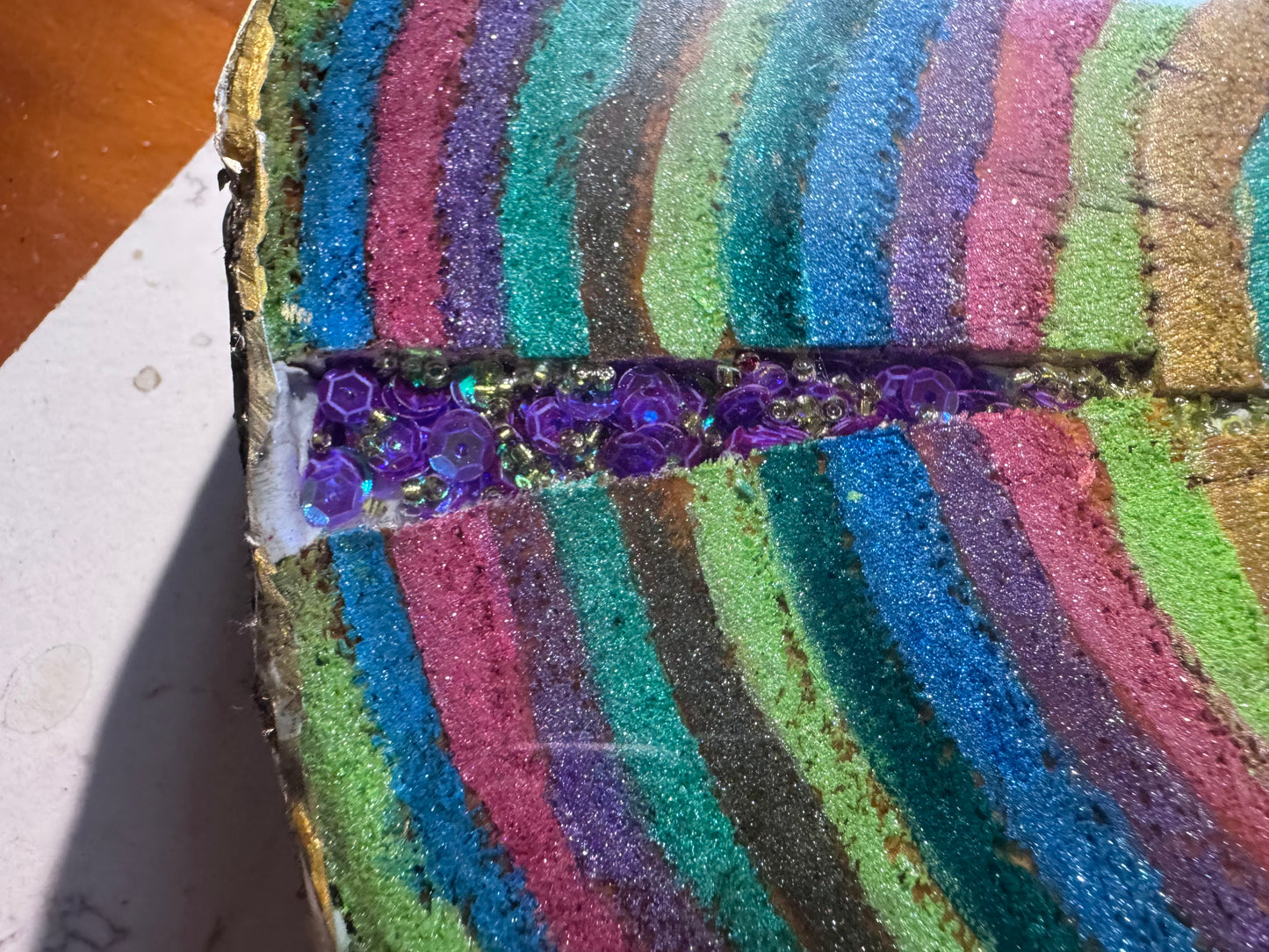 Large wooden epoxied plinth table centrepiece