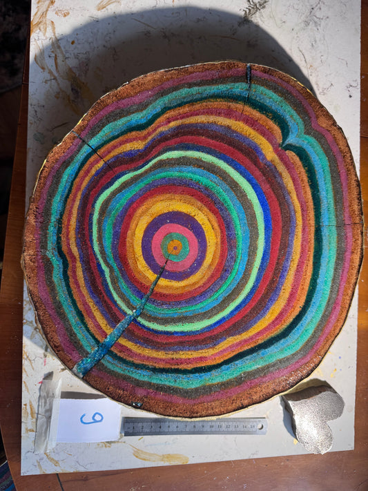 Large wooden epoxied plinth table centrepiece