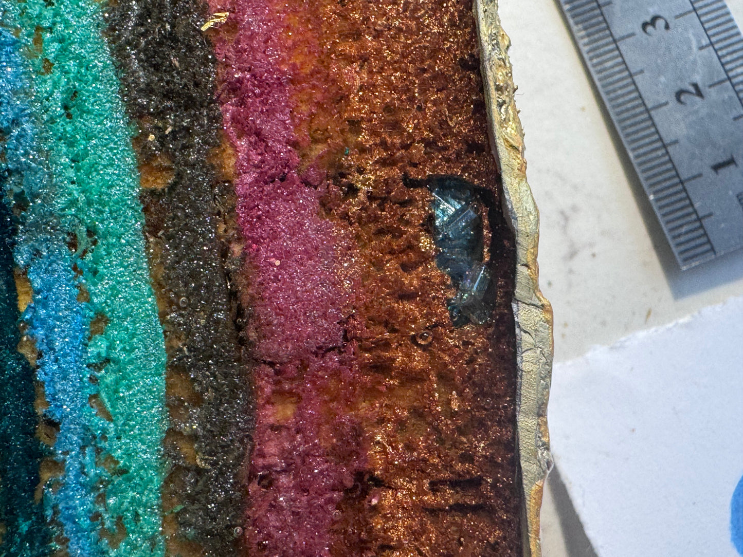 Large wooden epoxied plinth table centrepiece